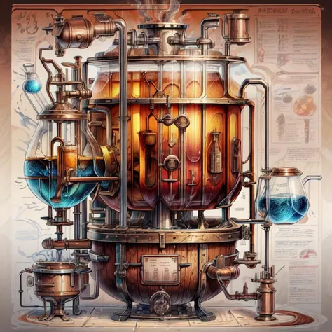 SteampunkSchematics, brewing vat  <lora:add_detail:1> <lora:SteampunkSchematicsv2-000009:1>