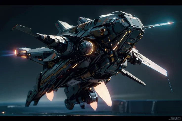 a close up of a futuristic spaceship flying through the air