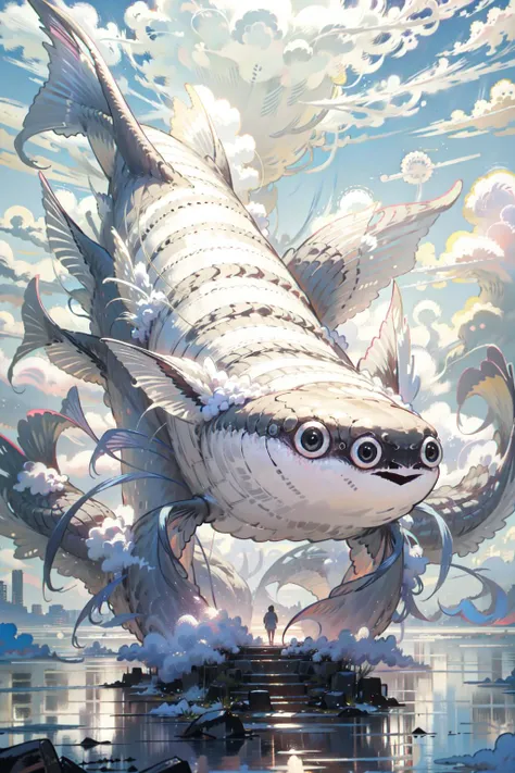 anime fish with a giant mouth and a huge body of water