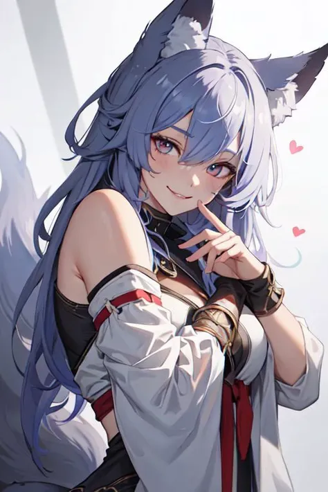 anime girl with blue hair and cat ears posing for a picture