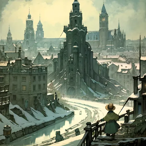 (masterpiece, top quality, best quality, official art, beautiful and aesthetic:1.2), an alien creature in a weird landscape, Anton Pieck style <lora:Anton_Pieck_Style:1.0>