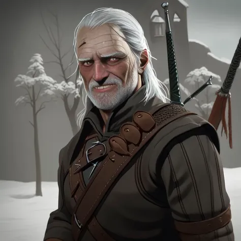 witcher, harold, looking at the camera, <lora:haroldDiffusionLora_versionTT:1>