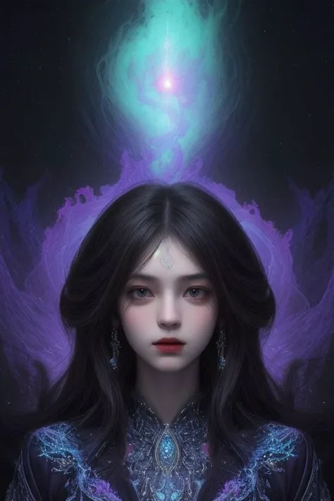 In this captivating concept art line art, an otherworldly female anomaly shrouded in mystery and a hint of unease unveils itself. The image, reminiscent of a surreal painting, showcases the woman entity in an intricate array of vibrant colors and contrasti...