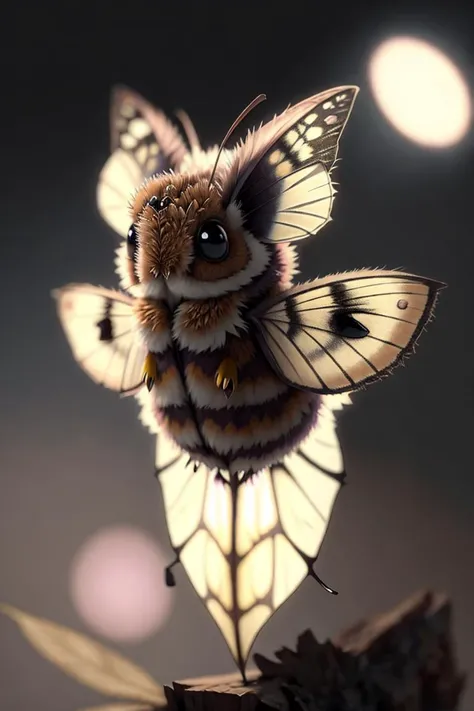 concept art, Cu73Cre4ture, <lora:CuteCreatures:1>, moth,