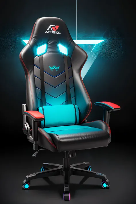 best quality, masterpiece, glowing rgb gaming chair