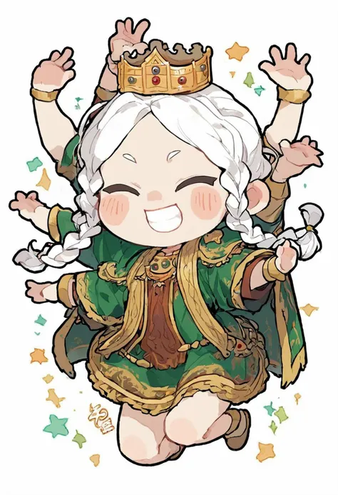 a drawing of a little girl with a crown on her head