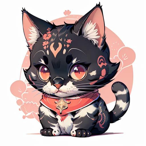 ((best quality)), ((masterpiece)), (detailed), kawaii and cute cat, vector  <lora:0mibNEW:0.7>