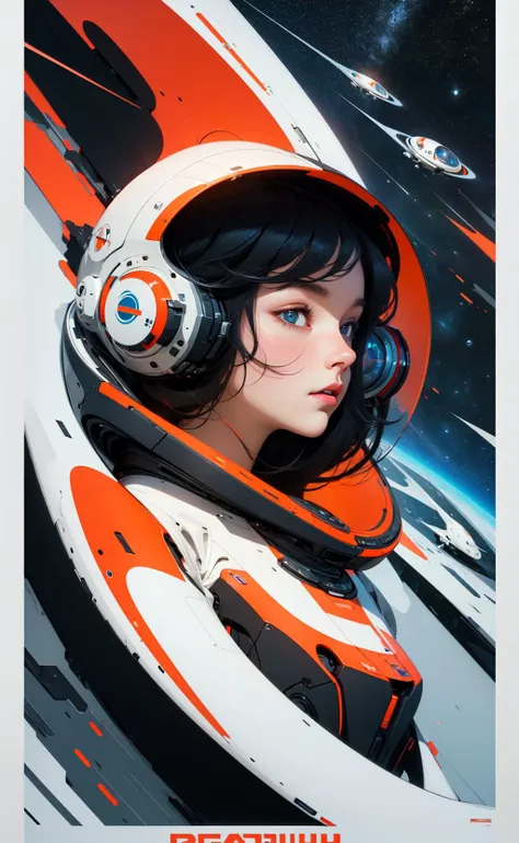 masterpiece, best quality, 1girl, space thriller movie poster, Bauhaus, shapes, lines, abstract <lora:niji_20230529141232:0.5>