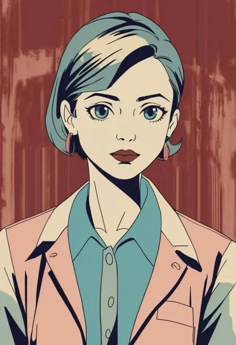 Mary Jane,anime,retro,muted color,portrait