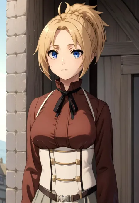score_9, score_8_up, score_7_up, detailed eyes, village, BREAK
straight on shot, standing, <lora:PerfectEyesXL:0.8> perfecteyes, close up
<lora:MushokuTensei_ZenithGreyratXL:1> ZenithGreyrat, blonde hair, ponytail, ahoge, blue eyes, parted bangs, brown s...