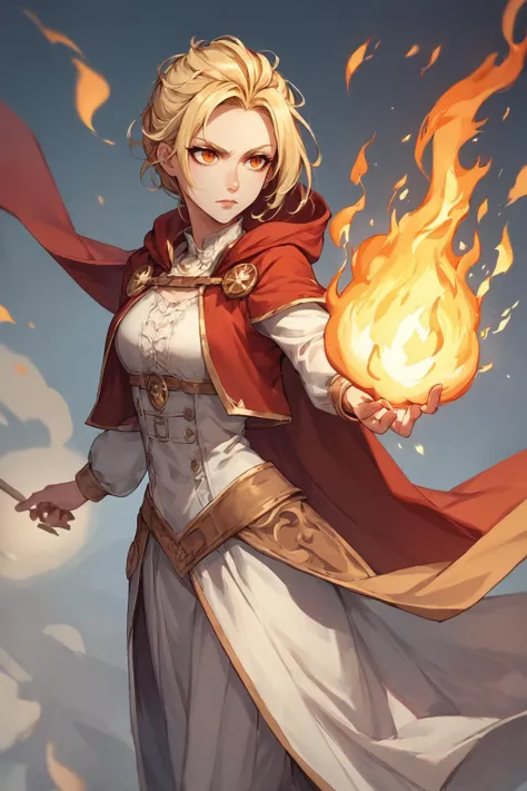 score_9, score_8_up, 1girl,  <lora:jainaproudmoore-wc-richy-v1_pdxl:1> jainapre, blonde hair, red cloak, orange eyes, holding a fireball