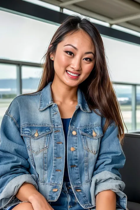 (broc-evelynlinv2:1.1)
(sitting in a busy airport lounge:1.3)
(denim jacket:1.2)
safe for work
realistic photo, skin pores, textured skin, highly realistic skin, ambient occlusion, (realistic,  RAW photo:1.2), best quality, 4k, 8k, hdr,   dslr, fujifilm xt...