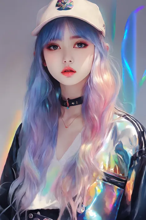 iridescent painting, prismatic, holographic, chromatic aberration, fashion illustration
Masterpiece, best quality, 1girl,  <lora:kwFemale_Beta40-SDXL_v1:1>, waifu