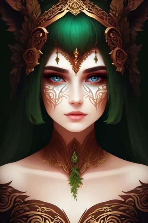 woman in a mythical forest, masterpiece, perfect face, intricate details, horror theme <lora:ricegnat_style:1>