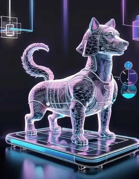 a dog
 <lora:hologram02:1>