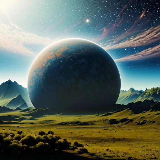 random alien planet, beautiful scenery, high quality