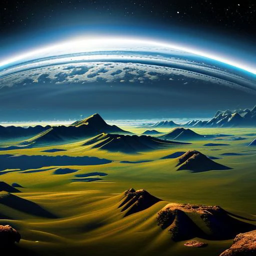 random alien planet, beautiful scenery, high quality