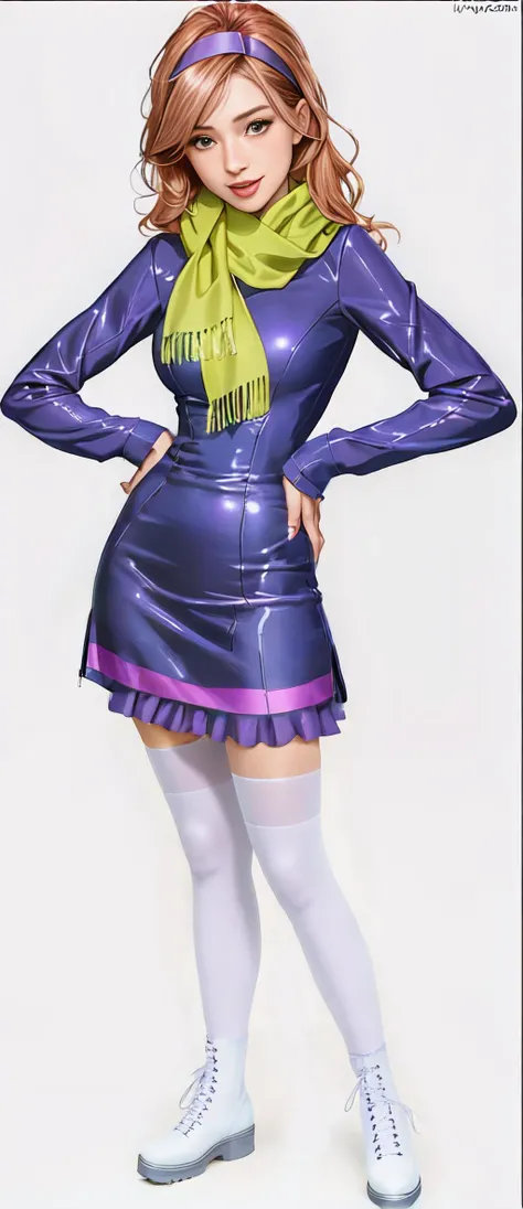 (Gorgeous Digital Artwork:1.3) of (Ultra detailed:1.3),(Embarrassing:1.3) (realistic:0.990), (1girl:0.994), (dress:0.749), (high_heels:1:00), (purple_thighhighs:1:00), (purple_legwear:1.00), (pantyhose:1.00), (full_body:0.747), (purple_hairband:0.995), (br...