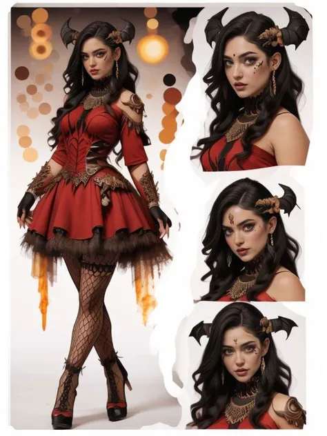 <lora:LCM_LoRA_Weights_SD15:0.8> XGRAPH-Real-Kinkau,  (CharacterSheet:1.2), (multiple views, full body, upper body, headshot, reference sheet:1.3)
Vickie_Zane wearing
demon costume
 Multiple views of the same character in the same outfit.   <lora:Character...