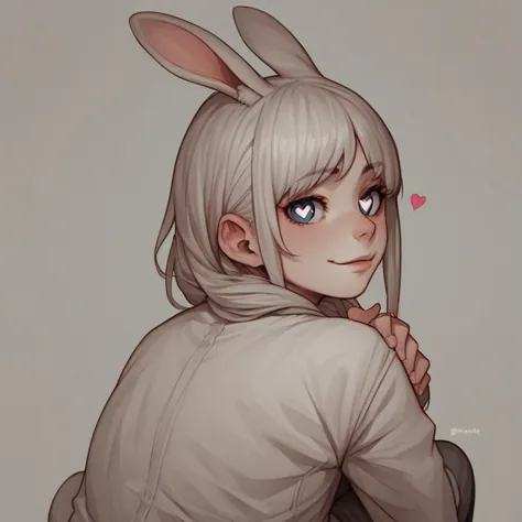 a drawing of a girl with bunny ears and a jacket