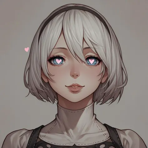 a drawing of a girl with blue eyes and a heart in her eyes