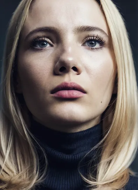 A stunning intricate full color portrait of (sks woman:1), wearing a black turtleneck, epic character composition, by ilya kuvshinov, alessio albi, nina masic, sharp focus, natural lighting, subsurface scattering, f2, 35mm, film grain, <lora:locon_freyaall...