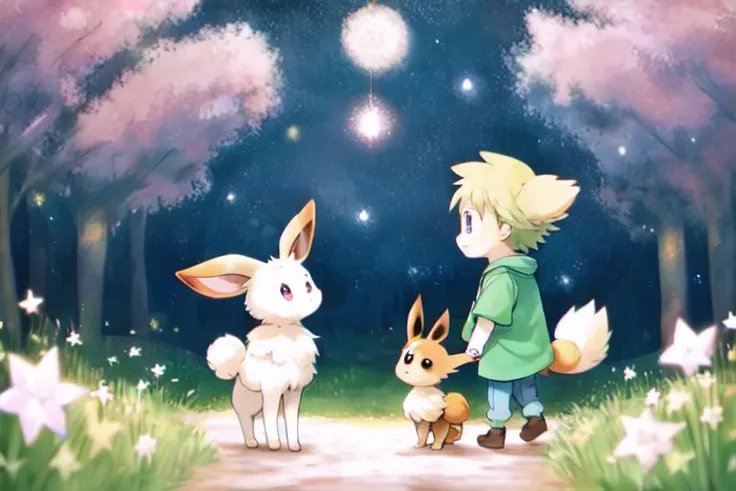 eevee, cute, couple