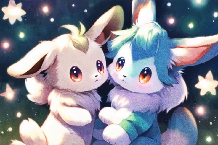 eevee, cute, couple