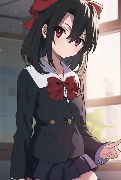 setsunakiyoura, <lyco:setsunakiyoura-lyco-nochekaiser:1>,
setsuna kiyoura, black hair, (red eyes:1.5), hair bow, red bow,
BREAK skirt, thighhighs, bow, school uniform, pleated skirt, shoes, black thighhighs, zettai ryouiki,
BREAK looking at viewer,
BREAK i...