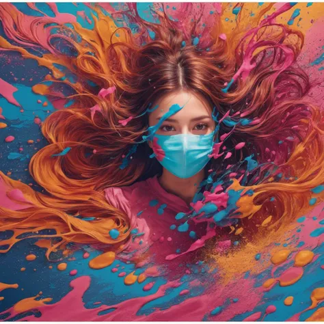 (portrait 1 girl), wearing a mask, (two-tones splashes:1.4), (DMT art style:1.2), view from above, realistic photo, wide angle shot, 8k uhd, high quality
, <lora:add-detail-xl:1>