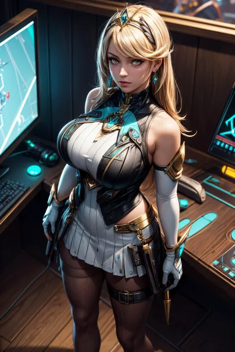 (ultra realistic,32k, masterpiece:1.2),(high detailed skin:1.1),( 8k uhd, dslr, high quality:1.1),
 <lora:mythra-xb-richy-v1:0.7>mythramm,blonde hair,long hair, (yellow eyes:0.9), tiara, earrings, chest jewel, sleeveless, white skirt, elbow gloves, thigh s...