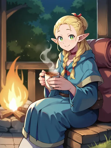 score_9, score_8_up,score_7_up, source_furry, source, anime,
BREAK
1girl, marcilledonato, robe, <lora:Marcille:1>
 looking at viewer,sit, campfire, smile, holding a cup in his hands, steam