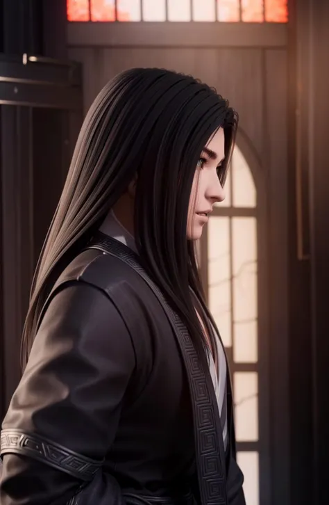 in a room,
standing at attention, 
Black outfit,black jacket,
<lora:Sima_Yi_Ravages-KK77-V1:0.7>,realistic,
long hair,black hair,forehead,
<lora:Mariana_Luciano_NON_VIRGIN-KK77-V1:0.3>,<lora:more_details:0.1>,
1 man, 20yo,male,Beautiful Finger,Beautiful lo...