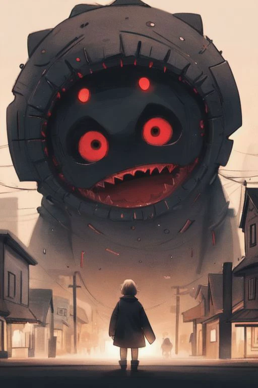 a person standing in front of a giant robot in a city