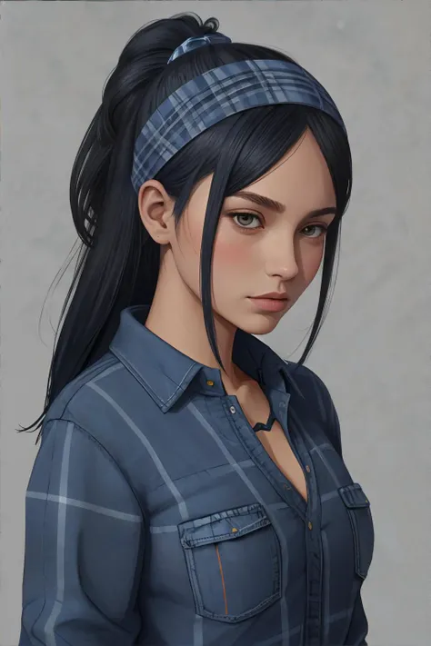 <lora:mxpastelstyle:0.8>, flat color illustration, portrait of a woman wearing denim blue plaid henley shirt, headband || <lora:mxpastelstyle:0.2>, flat color illustration, masterpiece, 8k, high resolution, shallow depth of field, sharp focus