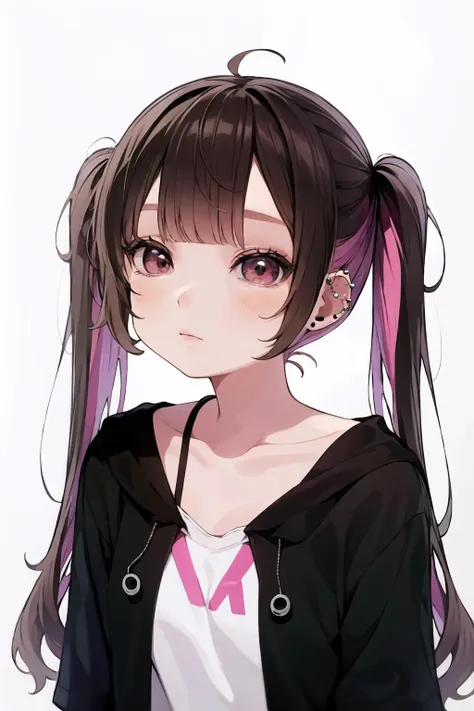 a close up of a person with a ponytail and a hoodie