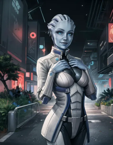 wide jaw,cheekbones,jawline,detailed face,detailed eyes,medium breast,window with cosmic view,on cosmic ship,futusistic spaceship, <lora:add_detail:0.3>, <lora:Liara:0.9> liara ,alien, blue skin, blue eyes,  breasts, nude, realistic,pussy, nipples,on bed,o...