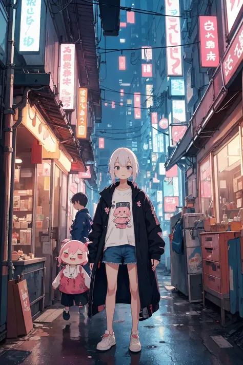 (characters and backgrounds with different themes),
kawaii character of slice of life, everyday clothes, at cyberpunk world,
masterpiece, best quality, extremely detailed,
crisp image, sharp image,