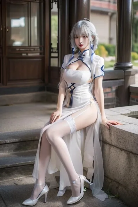 碧蓝 光辉 旗袍 illustrious chinese clothes