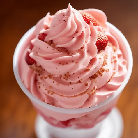 strawberry icecream sundae, photorealistic, high details, intricate, sharp focus, 8k, hd, full-hd, ultra-hd, super-resolution, m...