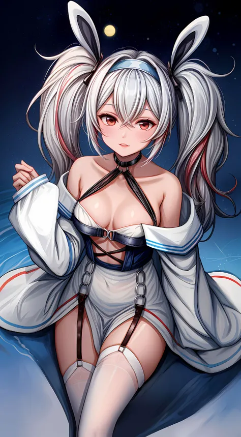 RAW photo, (high detailed skin:1.2), 8k uhd, soft lighting, high quality, Fujifilm XT3,
flirtatious, coquettish, short girl ,daring and revealing, slender,
Alluring strappy harness chemise with cut-out details and a matching G-string,laffey ii (azur lane),...