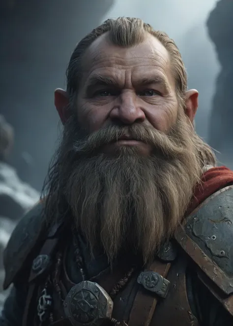 a man with a long beard and a beard in a scene from the hobbit