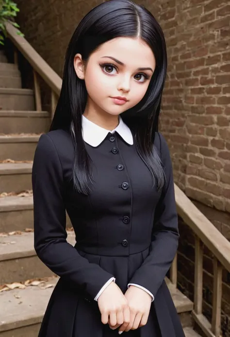 18 years old selena gomez from "Wednesday" as Wednesday Addams, (toon),