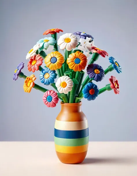 there is a vase with a bunch of flowers in it