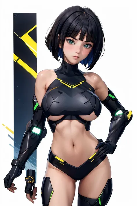 (masterpiece, best quality), 1girl,    <lora:eines_20240212_2:0.8> ssrsuit,underboob cutout,navel,bare shoulders,crop top,thigh boots,elbow gloves,joints,panties, eines,