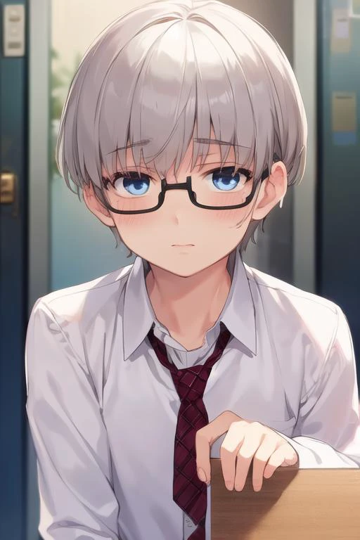 masterpiece, best quality, sketch, 1boy, solo, male focus, looking at viewer, upper body, , <lora:shouta_doi:0.74>, shouta_doi, grey hair, blue eyes, glasses, , , fairytale,