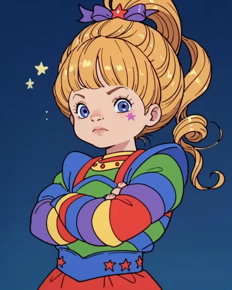 score_9, score_8_up, score_7_up, score_6_up, source_anime, rating_safe, ah1, (((Arms Crossed:1.7))), <lora:Rainbow Brite 0.5B-40:0.8> Rainbow brite, Starlight, Krys