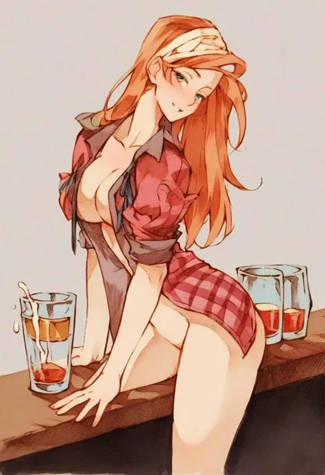 female <lora:Final_Fantasy_Tactics_-_Pony:1> fantasy game, at the pub, seductive pose, sexy, dinking at the bar, having sex on top of the bar table, score_9, score_8_up, score_7_up, score_6_up, score_5_up, score_4_up, hd, (ultra hd quality details), 8K, ma...