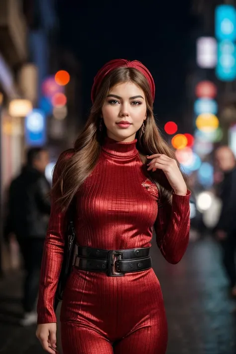 photo of (S263_CindyShine), a woman, perfect hair, award-winning photo, sfw, wearing (Shibori High-waisted pants,  Ribbed turtleneck, , Turban, ), in (A bustling, vibrant Istanbul street during a traditional Turkish music performance), 70mm, f/8, ((auto fo...