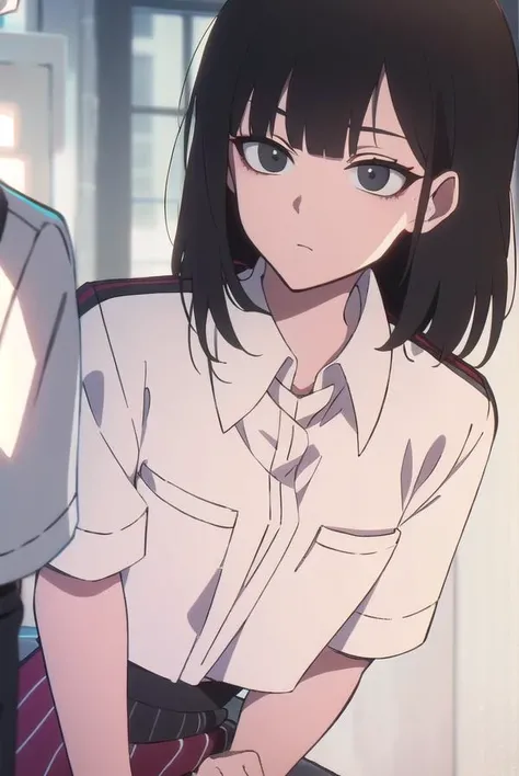 lingqiao, <lyco:lingqiao-LYCORIStest:1>, 
ling qiao, bangs, black hair, medium hair, (black eyes:1.5),
BREAK skirt, shirt, white shirt, short sleeves, collared shirt, black footwear, red skirt, sandals, pocket, long skirt, shirt tucked in, breast pocket,
B...